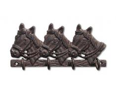 Nostalgische Wandgarderobe Pferd Gusseisen Antik-Braun 17cm