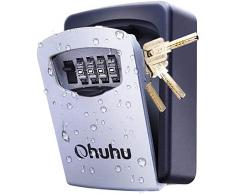 Schlüsseltresor mit 4-Stelligem Zahlencode, Ohuhu Schlüsselsafe Schlüsselkasten, an der Wand befestigter Schlüsselsafe für Haus Garagen Schule Schlüsselbox