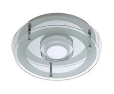 Trango LED Glas Baleuchte Flurleuchte Deckenleuchte Wandleuchte WC-Leuchte rund inkl. 3000K warm-weißen LED Modul direkt 230V TG3101