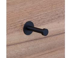 Gedotec Garderobenhaken schwarz Kleiderhaken Edelstahl - PANTHER | Mantelhaken rund | 52 x 10 mm | Garderobe Antik Vintage für die Wand-Montage | 1 Stück - Design Wandhaken inkl. Befestigungsmaterial