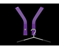 Peko Garderobenhaken Wandhaken Mantelhaken Wandgarderobe Huthaken | 31,5 x 37 x 3 cm | schwarz, wallnuss, lila, buche, grün, rot (lila)