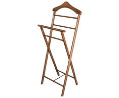 Schwarzwald Massivholz Stummer Diener Alfred Herren Damen Diener Garderoben Ablage aus Holz in DREI Farben, Holzfarbe:Nussbaum