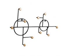 Garderobe Hauptschlüssel Handtasche Kleidung Lagerack Multifunktionale Retro Schmiedeeisen Haken (Farbe : C, größe : 36 * 54cm)