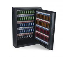 Pavo 8056019 Schlüssel Kasten-/Schrank-/Tresor, High security mit elektro Sicherung, 100 Haken mit seitlichem Schlüsseleinwurf, dunkelgrau