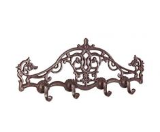 4 Haken Moritz Nostalgie kleine Garderobe Antik Design Hakenleiste Barock Verzierungen