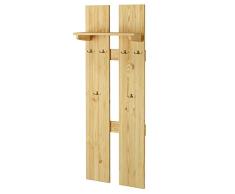 Erst-Holz® Breite Wand-Garderobe Kiefer massiv als Flurgarderobe oder Kleiderhaken mit Hutablage 90.80-10