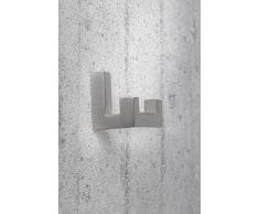 Gedotec Wand-Haken eckig Kleiderhaken Tür Metallhaken Vintage - TETRIS | Einzelhaken + Doppelhaken Edelstahl Optik | Garderoben-Haken Metall unsichtbar verschraubt | 1 Set - Aufhänger für Wand-Montage