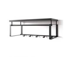 Spinder Design - Rex 3 Wandgarderobe / Garderobe mit Hutablage - 5 Haken - 28 x 70 x 29 cm - Schwarz