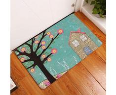 Nunbee Designer Fußmatte Anti Rutsch Unterlage Wasseraufnahme Teppich Praktische Schmutzfangmatte Haustür Flur Innenbereich Aussen Lustig Waschbar Weihnachten Katze, Lebensbaum12 40 * 60cm