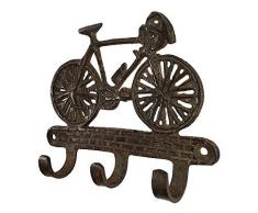 zeitzone Wandgarderobe Fahrrad Garderobe Rennrad Gusseisen Antik-Stil Braun