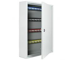 HMF 13564-07 Schlüsselschrank 64 Haken verstellbare Hakenleisten, 45,0 x 30,0 x 8,0 cm , lichtgrau