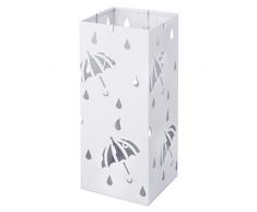 WOLTU Schirmständer Regenschirmständer Schirmhalter für Gehstöcke Mit Wasserauffangschale Haken L20 x B20 x H49 cm Weiß SST02ws