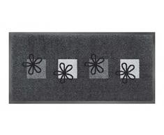 Fussmatte - Fußmatte - Schmutzabstreifer - Sauberlaufmatte - Türfußmatte - Fußabstreifer - Fußabtreter - Türmatte - Motivfußmatte - Fußmatte - Schmutzfangmatte - Flower - Blumen - grau -