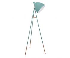 EGLO Dreibein Stehlampe Dundee, 1 flammige Vintage Stehleuchte, Standleuchte aus Stahl, Farbe: Mint, Fassung: E27, inkl. Zugschalter