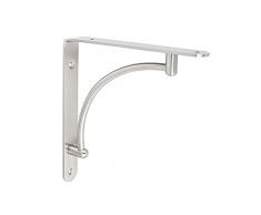 Gedotec Design Garderoben-Konsole Winkel Regalkonsole Metall Regalträger Stahl massiv - PORO | Wand-Garderobe Edelstahl Finish | Tragkraft 40 kg | 2 Stück - Wandwinkel für Flur - Diele & Küche uvm.
