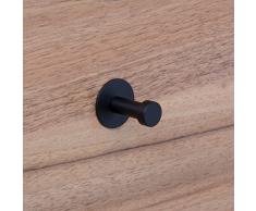 Gedotec Garderobenhaken schwarz Kleiderhaken Edelstahl - PANTHER | Mantelhaken rund | 32 x 10 mm | Garderobe Antik Vintage für die Wand-Montage | 1 Stück - Design Wandhaken inkl. Befestigungsmaterial