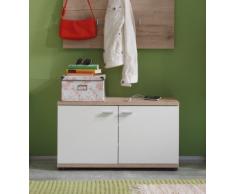 trendteam Garderobe Schuhschrank Schuhschrank Campus, 80 x 46 x 38 cm in WeiÃ, Absetzung Eiche San Remo Hell Dekor mit zwei Einlegeböden