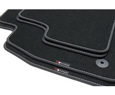 Tuning-Art BEF859 Fußmatten mit Exclusive Design Bandeinfassung und Ziernähten, Farbe Naht:Silber