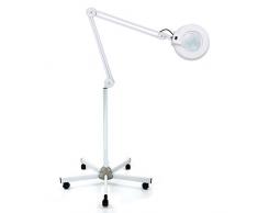 Rollstativ Gelenkarm Lupenleuchte YUNRUX 18W 8 Fache Vergrößerung LED Lupenleuchte 235mm Linse 5 Dioptrien Lupenlampe Standlupe Standlampe mit Beleuchtung kaltes Licht
