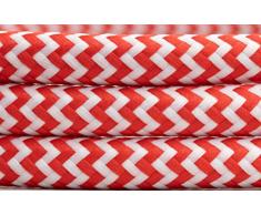 Hängeleuchte (Beton), TextilkabelRot-Weiß (26 Farben wählbar), 7,5 x 16 cm, incl. LED (Dimmbar), Esstischleuchte Buchenbusch urban design