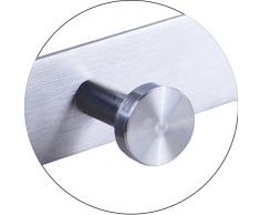 Hakenleiste Kleiderhaken EDELSTAHL gebürstet Garderobenleiste Garderobenhaken mit 1/4/6/8/10 Haken Wandhaken Wandgarderobe, Länge wählbar: 8 Haken(L: 615mm) Modell:GIORGIA