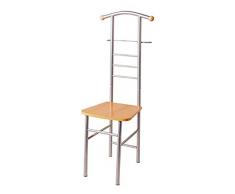 Haku Möbel Herrendiener - Stuhl - aus alufarbenem Stahlrohr mit Sitzfläche 119 cm