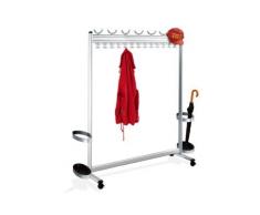 Reihengarderobenständer, HxT 1700 x 400 mm - mit Schirmhalter - Breite 1740 mm - Garderobe Garderoben-System Garderoben-Systeme Jackenständer Garderobensystem Rollgarderobe Rollgarderoben Rollkleiderständer