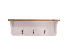 Garderobe Calan Landhaus Stil 3 Kleiderhaken Holz Vintage Look Regal weiß