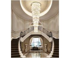 SHIJING Multi Schichten Moderne Kristallleuchterlampe AC110V 220v Lange Treppenhausleuchten, LuxusprojektbeleuchtungDia100xH300cm