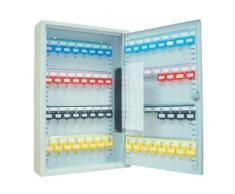 Schlüsselkasten / Schlüsselschrank 450x380x80 mm, 64 Haken, lichtgrau, inkl. Schlüsselanhänger