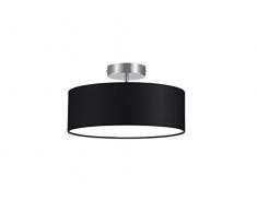 Trio Leuchten Deckenleuchte, nickel matt, Stoffschirm schwarz 603900302