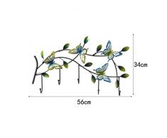 Kleiderständer, Multifunktions-Schmiedeeisen Kleiderhaken Eingangsporche Schlüsselhaken dekorative Wandhaken Kleiderablage wandmontierten Kleiderbügel 37 * 32cm coat rack (Size : 56 * 34cm)