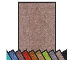 Schmutzfangmatte Rhine | schadstoffgeprüft | waschbare & extra leistungsstarke Fußmatte | Sauberlaufmatte mit Rutschfester Rückseite | Türmatte in vielen Größen & Farben (90x120 cm, Beige-Rosé)
