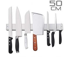 AidSci Verbesserte 50cm Magnetleiste Messer, Extra Starker Magnet Messerhalter aus Edelstahl, Magnetleiste Wandmontage, Selbstklebend Einfache Montage, Messerhalter Magnetisch Für Organisierte Küche