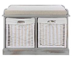 Bingo-Shop Sitzbank Sitzkommode Schuhbank Schuhtruhe Truhenbank Schuhschrank Vintage K118