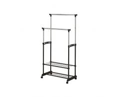 JUSTyou Nova II Bis Rollgarderobe Kleiderständer Rollkleiderständer Chrom 94-168x43x83 cm