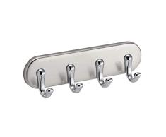 iDesign York magnetisches Schlüsselbrett | Magnethaken für metallische Oberflächen | Kühlschrankmagnet für Schlüssel, Geschirrtücher etc. | Edelstahl silber