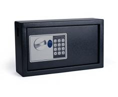 Pavo 8002696 Schlüssel Kasten/Schrank/Tresor, 20 Haken mit seitlichem Schlüsseleinwurf, metall dunkelgrau, 14,7 x 34,7 x 20,5 cm