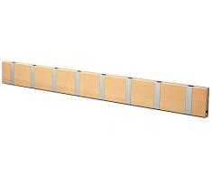 LOCA Knax Garderobe Waagerecht Buche 8 Haken, Grau