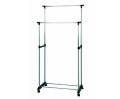 Haku-MÃ¶bel 44535 Rollgarderobe 80 x 42 x 96/165 cm, alu/chrom/schwarz