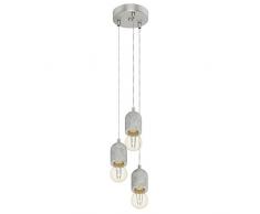 EGLO SILVARES Hängeleuchte 3-flammig, Stahl, 180 W, grau