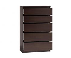Kommode mit 5 Schubladen Malwa M5, Diele, Flur, Anrichte, Highboard, Sideboard, Mehrzweckschrank, Wohnzimmer, Esszimmer (Sonoma Eiche)