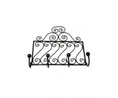 Vintage Garderobe Kleiderhaken Schwarz Mela Mittel 30cm groß 4er Haken | Hakenleiste Wandhaken für die Wand oder Tür | Kleiderhakenleiste Garderobenhaken aus Metall | handtuchhaken im Bad oder Küche