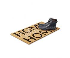 Relaxdays Fußmatte Kokos Spruch HOME SWEET HOME heller Fußabtreter mit rutschfester PVC Unterlage Matte aus Kokosfasen als Sauberlaufmatte und Läufer Türvorleger HBT: 1,5 x 75 x 45 cm, natur / braun
