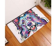 Nunbee Designer Fußmatte Anti Rutsch Unterlage Wasseraufnahme Teppich Praktische Schmutzfangmatte Haustür Flur Innenbereich Aussen Lustig Waschbar Weihnachten Katze, Hund 7 50 * 80cm