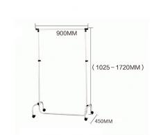 LYQQQQ Garderobe Schmiedeeisen Mobile Garderobe Boden Kleiderbügel Einfache Schlafzimmer Garderobe Moderne Minimalistische Single Rod Kleiderbügel (Color : B)