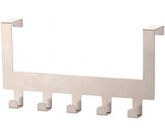 Carlo Milano Türhaken: Edelstahl-Türgarderobe mit 5 Haken, für Türen von 35-45 mm Dicke (Türhaken Rückseite)