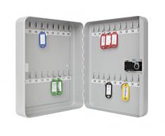 Wedo 10243637 Schlüsselschrank für 36 Schlüssel 3-Stelliges Zahlenschloss, individuell einstellbar 24, 3 x 9, 4 x 30, 0 cm, Pulverbeschichtetes Stahlblech, inkl. Befestigung, lichtgrau