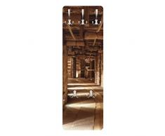 Apalis 78466 Wandgarderobe Alte Goldmine | Design Garderobe Garderobenpaneel Kleiderhaken Flurgarderobe Hakenleiste Holz Standgarderobe Hängegarderobe | 139x46cm