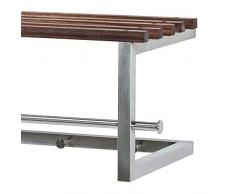 Pharao24 Edelstahl Garderobe mit Hutablage aus Massivholz modern